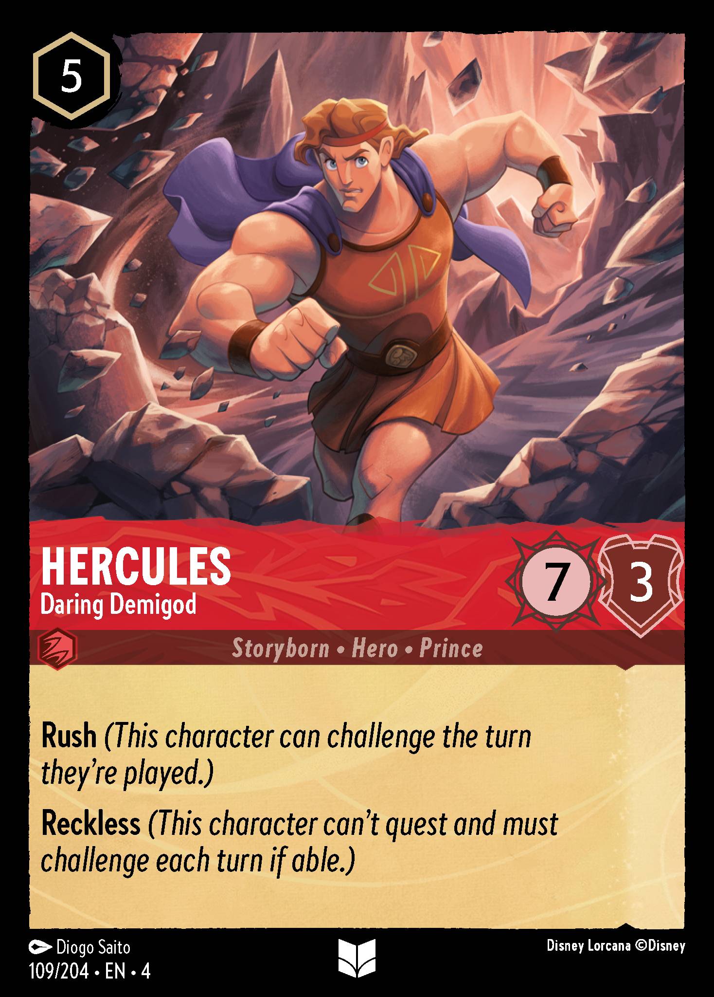 Hercules — Daring Demigod Disney Lorcana card