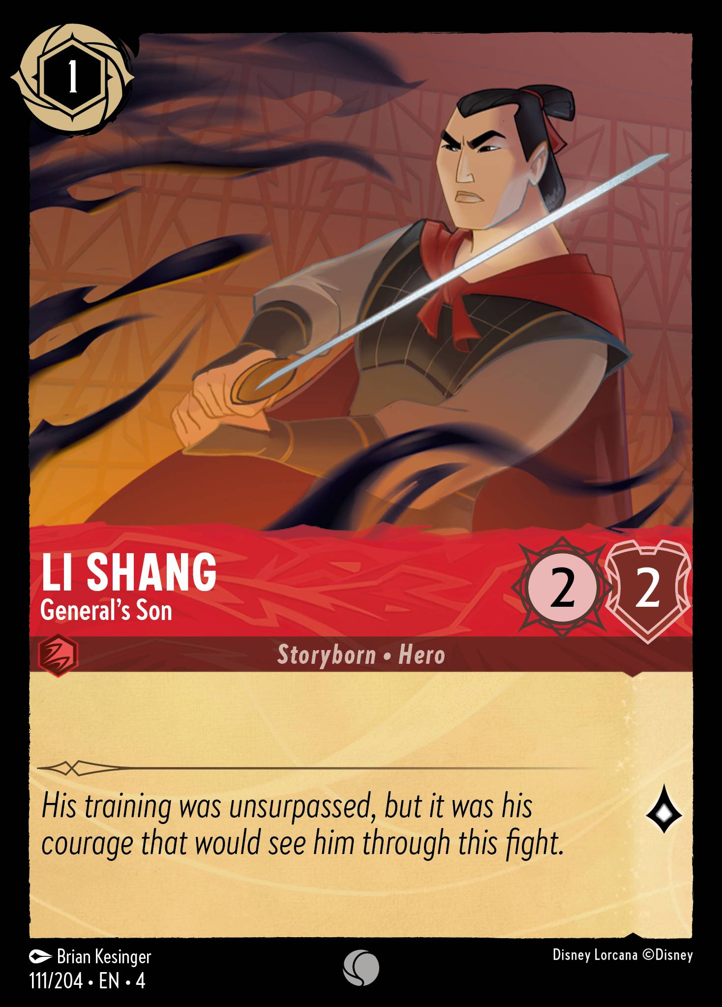 Li Shang — General’s Son Disney Lorcana card