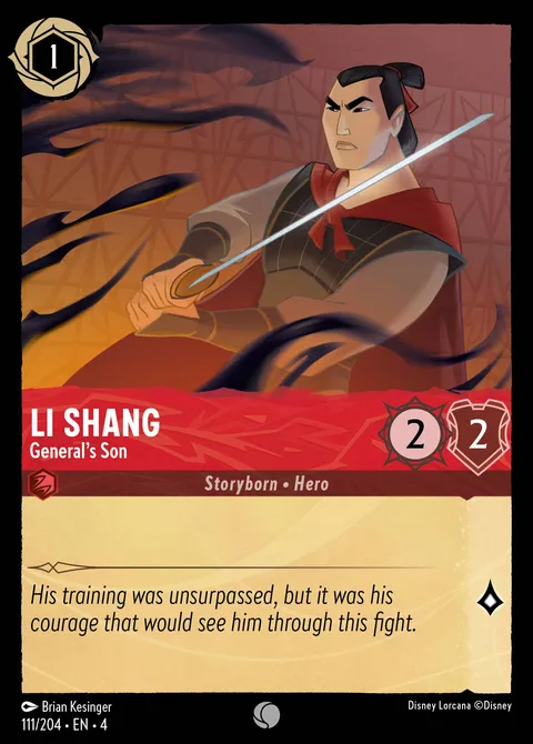 Li Shang — General’s Son Disney Lorcana card
