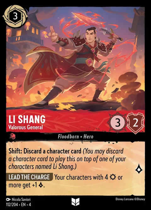Li Shang — Valorous General Disney Lorcana card