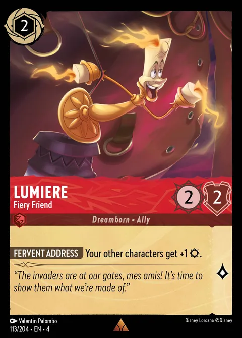 Lumiere — Fiery Friend Disney Lorcana card
