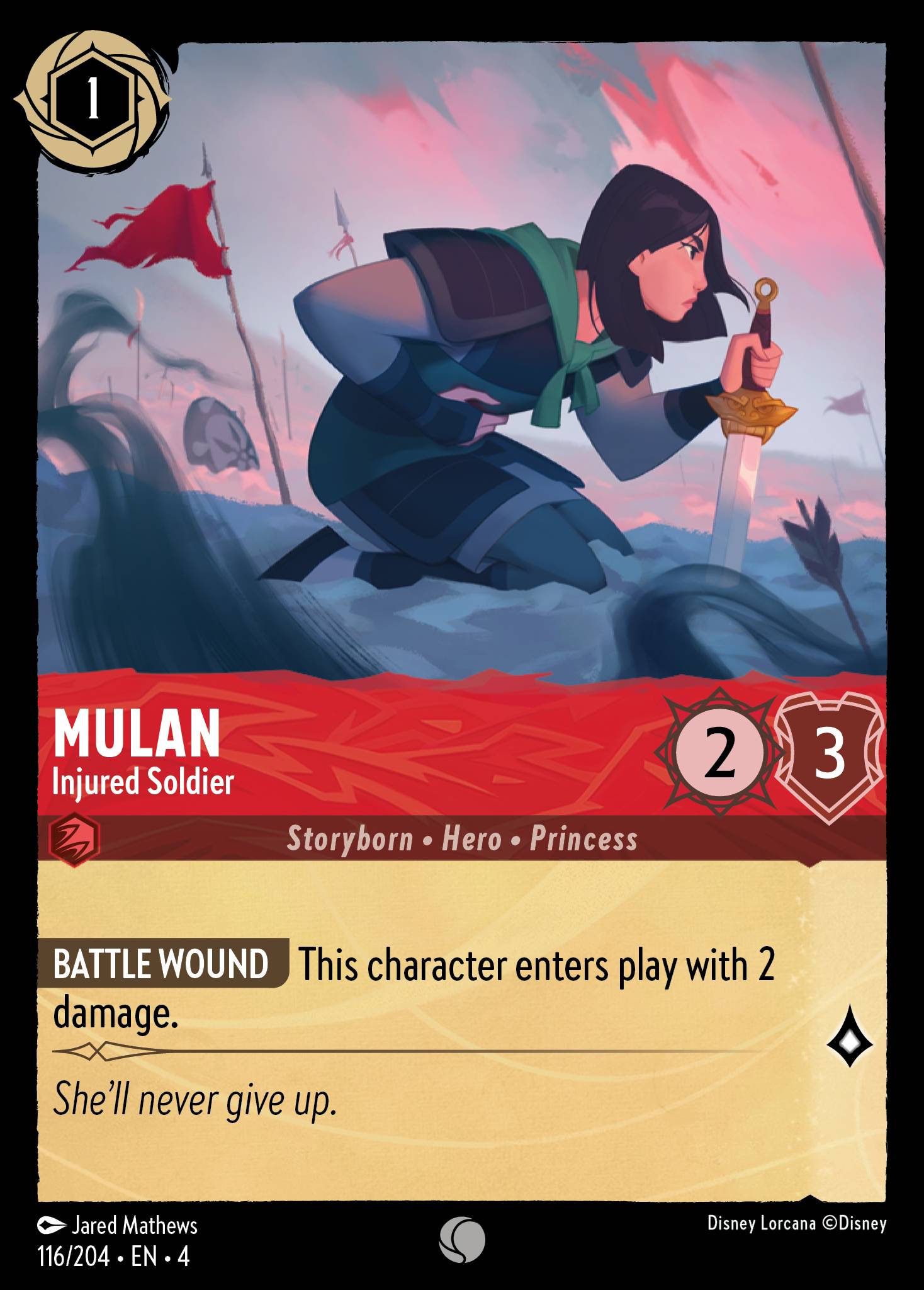 Mulan — Injured Soldier Disney Lorcana card