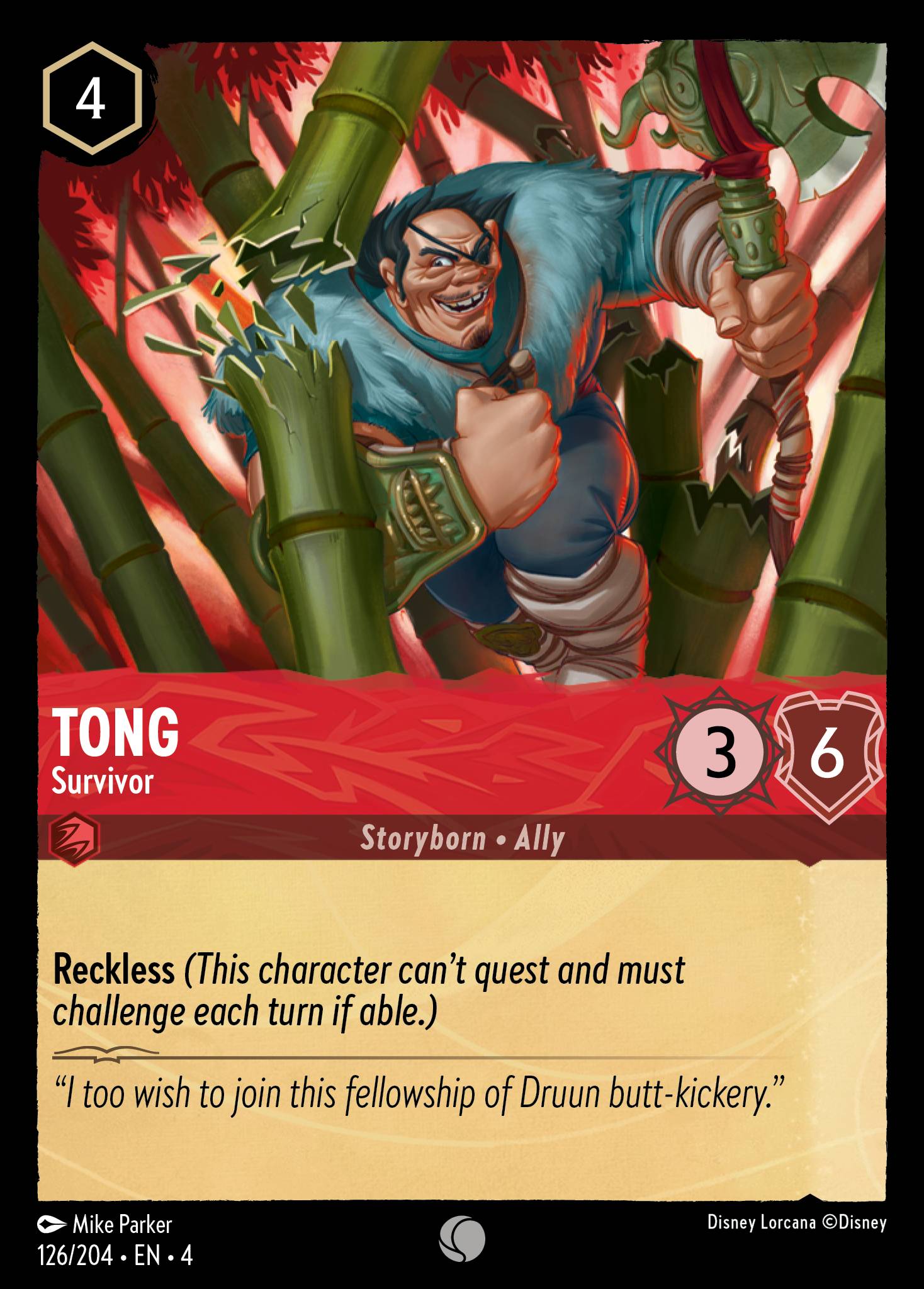 Tong — Survivor Disney Lorcana card