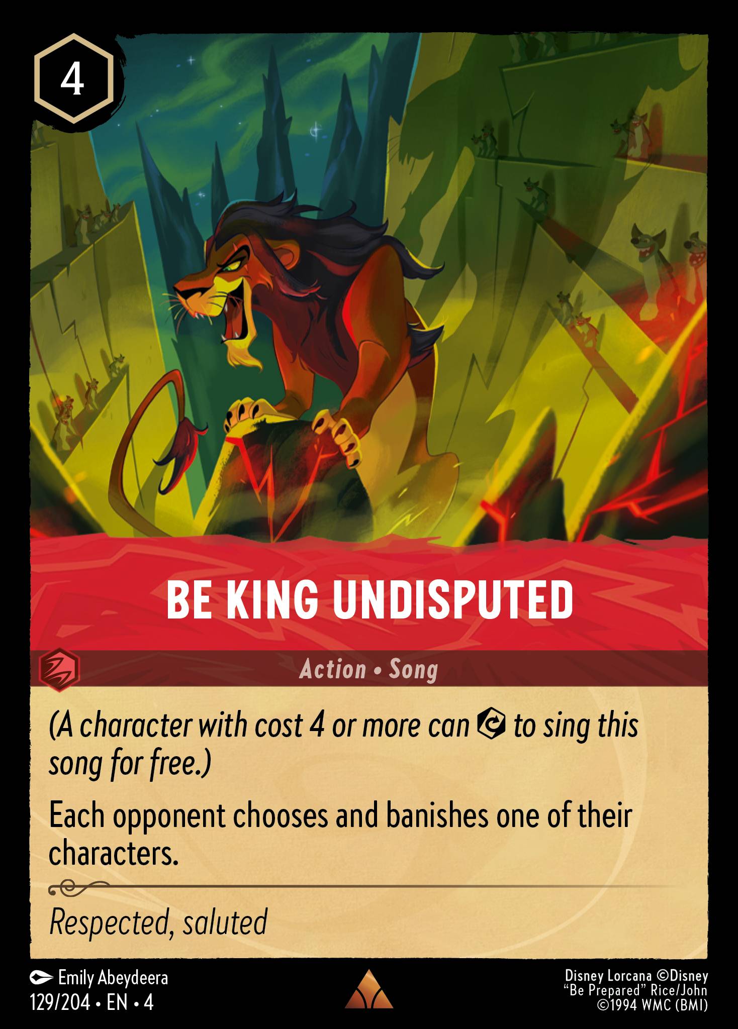 Be King Undisputed Disney Lorcana card