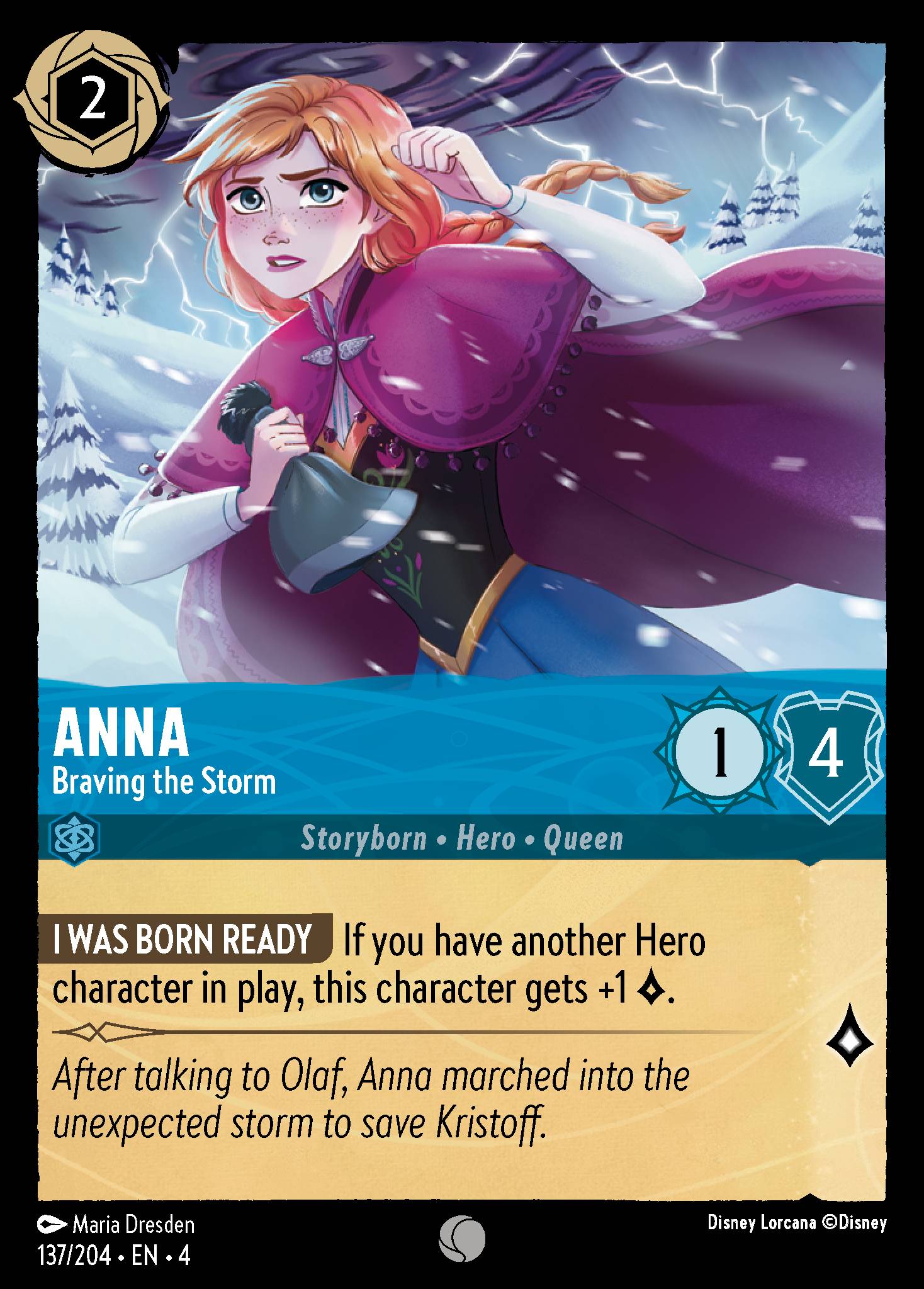 Anna — Braving the Storm Disney Lorcana card