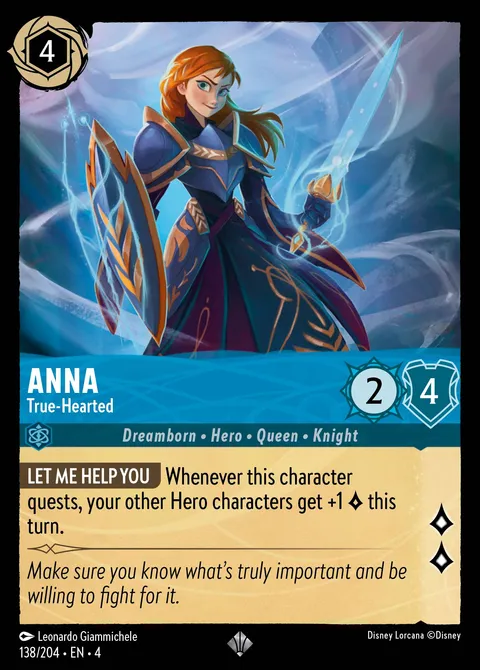 Anna — True-Hearted Disney Lorcana card