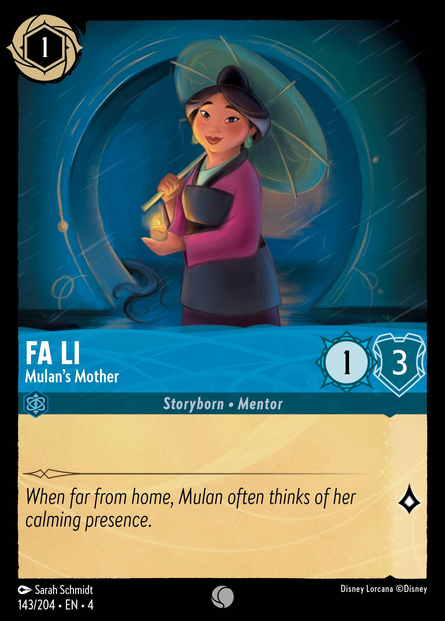 Fa Li — Mulan’s Mother Disney Lorcana card