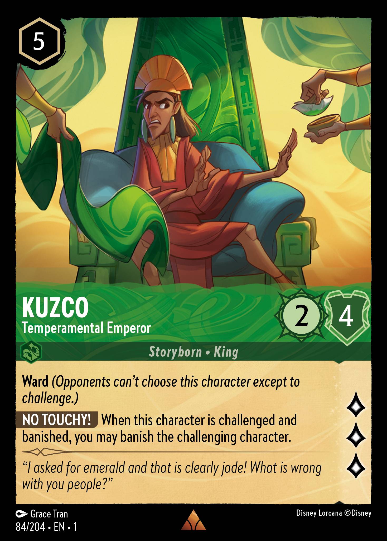 Kuzco — Temperamental Emperor Disney Lorcana card