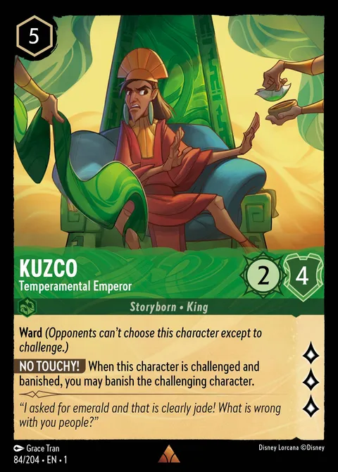 Kuzco — Temperamental Emperor Disney Lorcana card