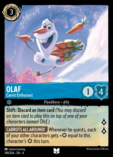 Olaf — Carrot Enthusiast Disney Lorcana card
