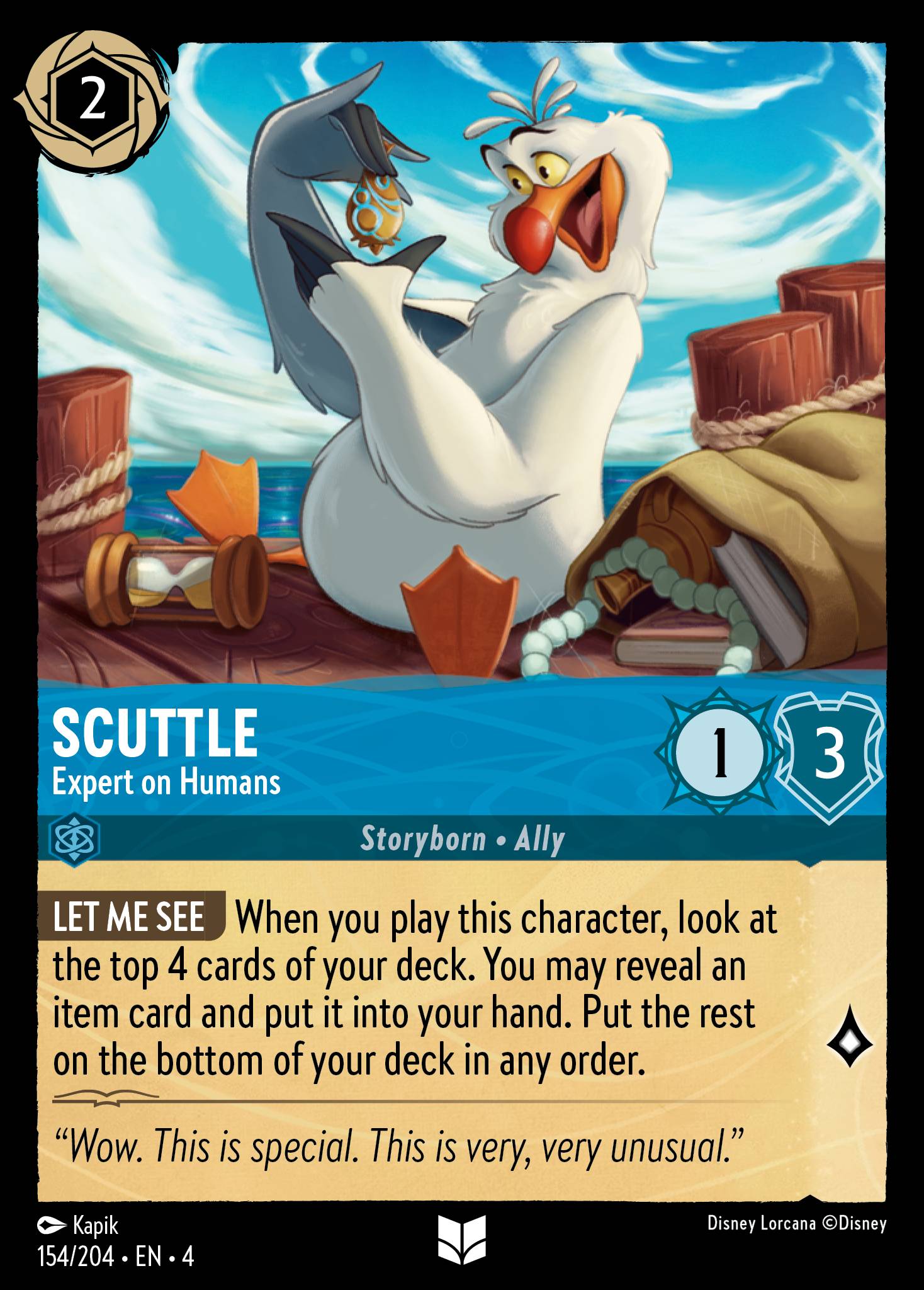 Scuttle — Expert on Humans Disney Lorcana card