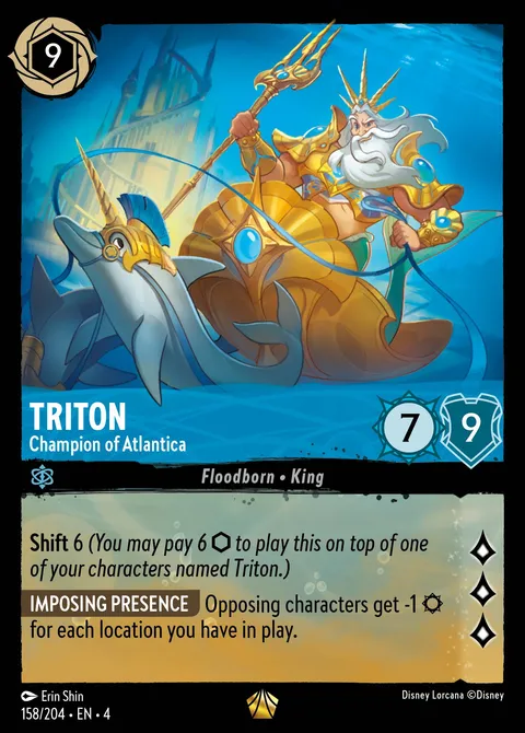 Triton — Champion of Atlantica Disney Lorcana card