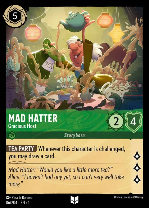 Mad Hatter — Gracious Host Disney Lorcana card