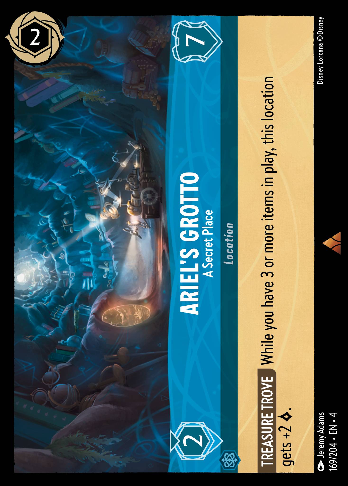 Ariel’s Grotto — A Secret Place Disney Lorcana card