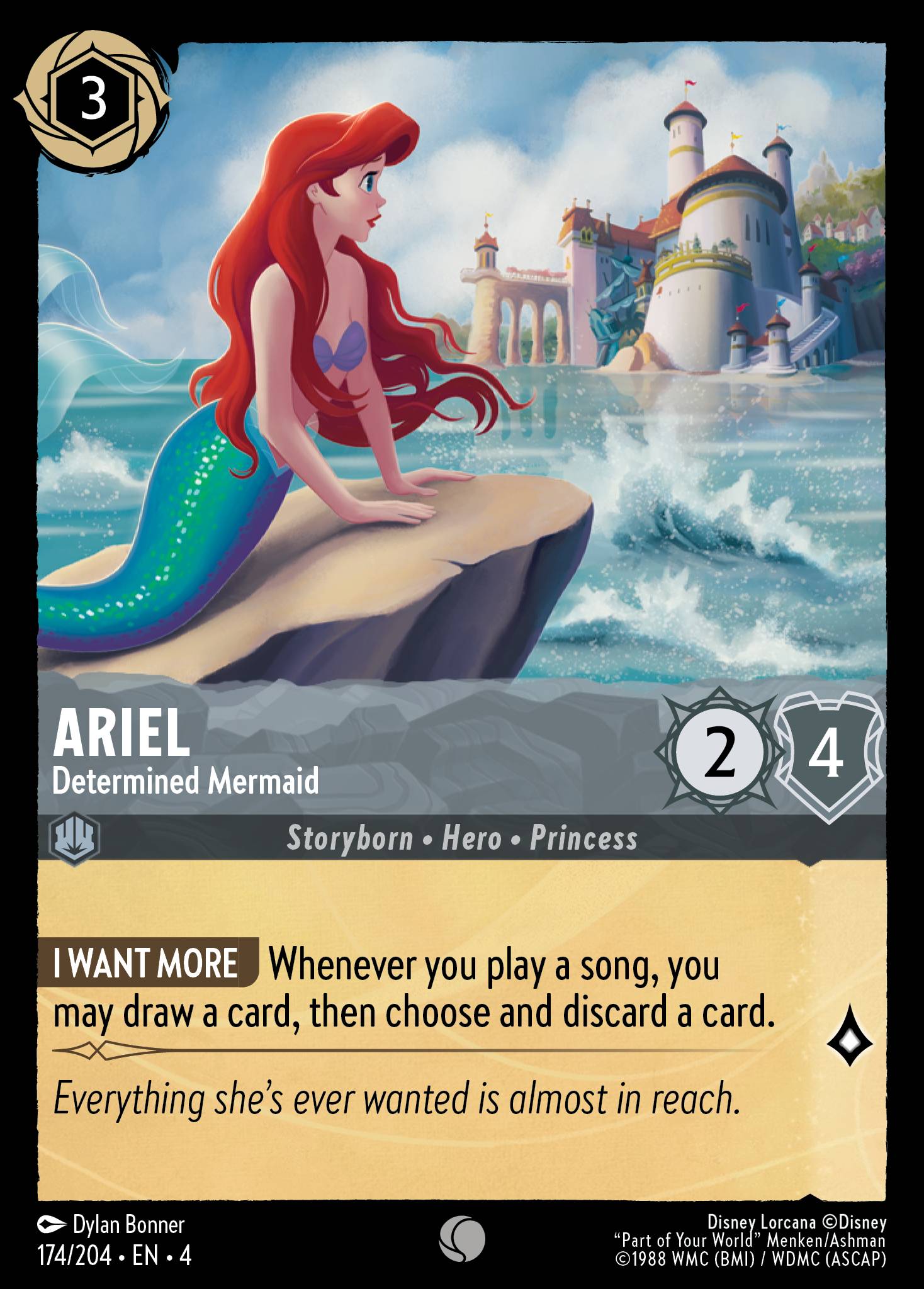 Ariel — Determined Mermaid Disney Lorcana card