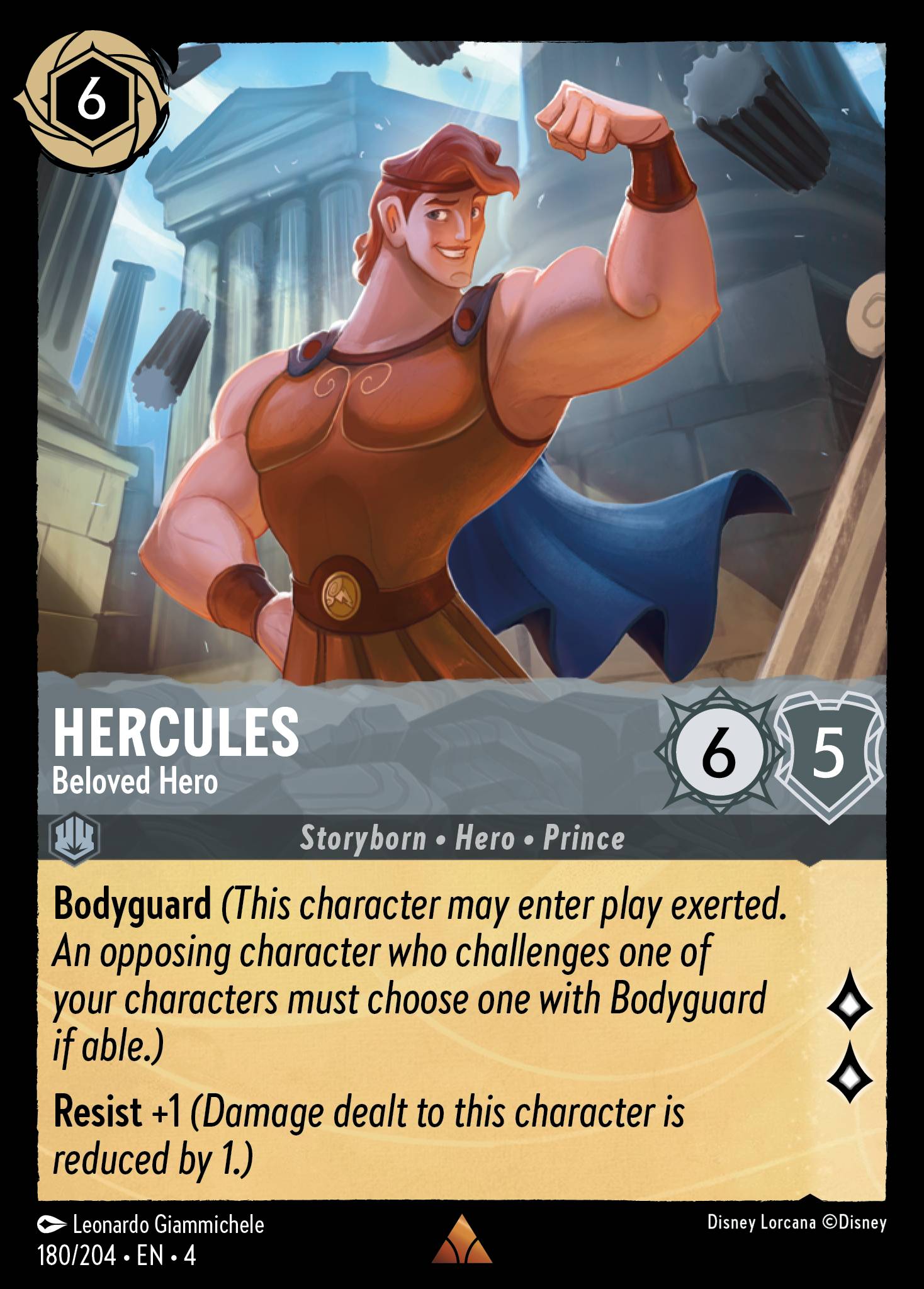 Hercules — Beloved Hero Disney Lorcana card