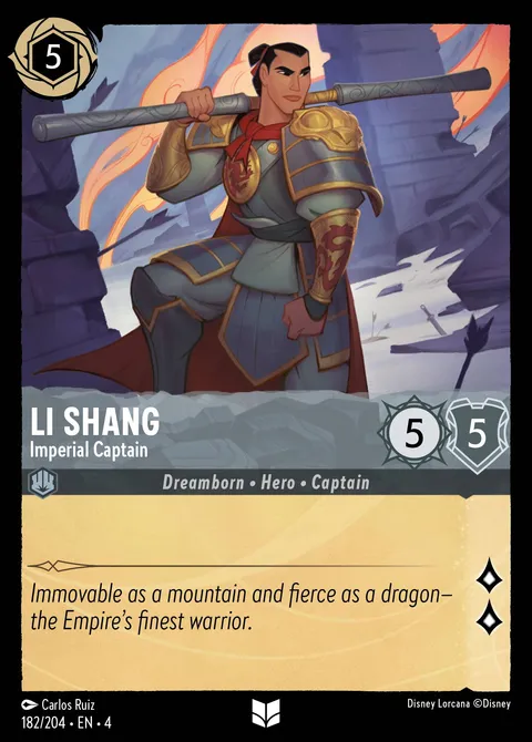Li Shang — Imperial Captain Disney Lorcana card