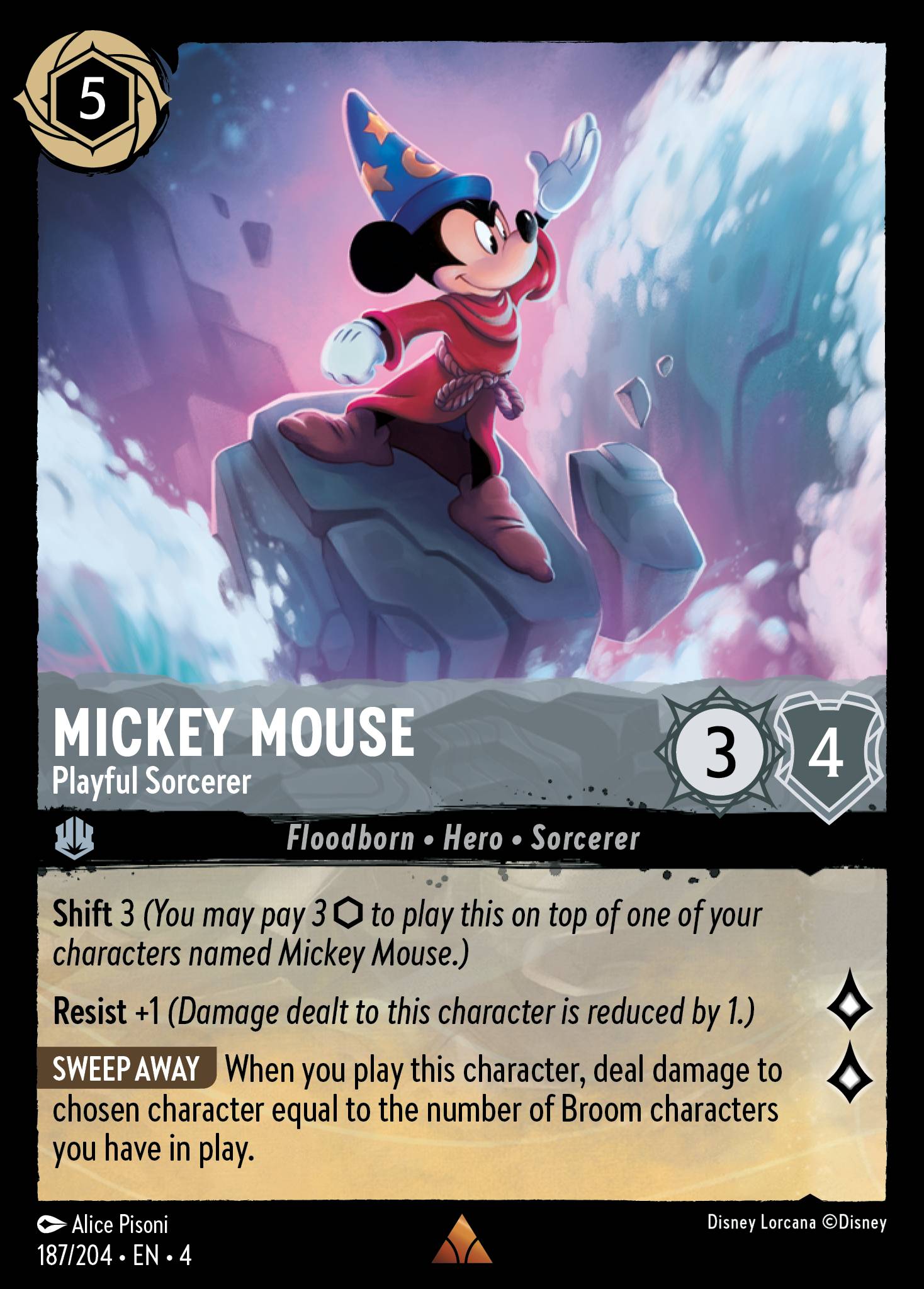 Mickey Mouse — Playful Sorcerer Disney Lorcana card
