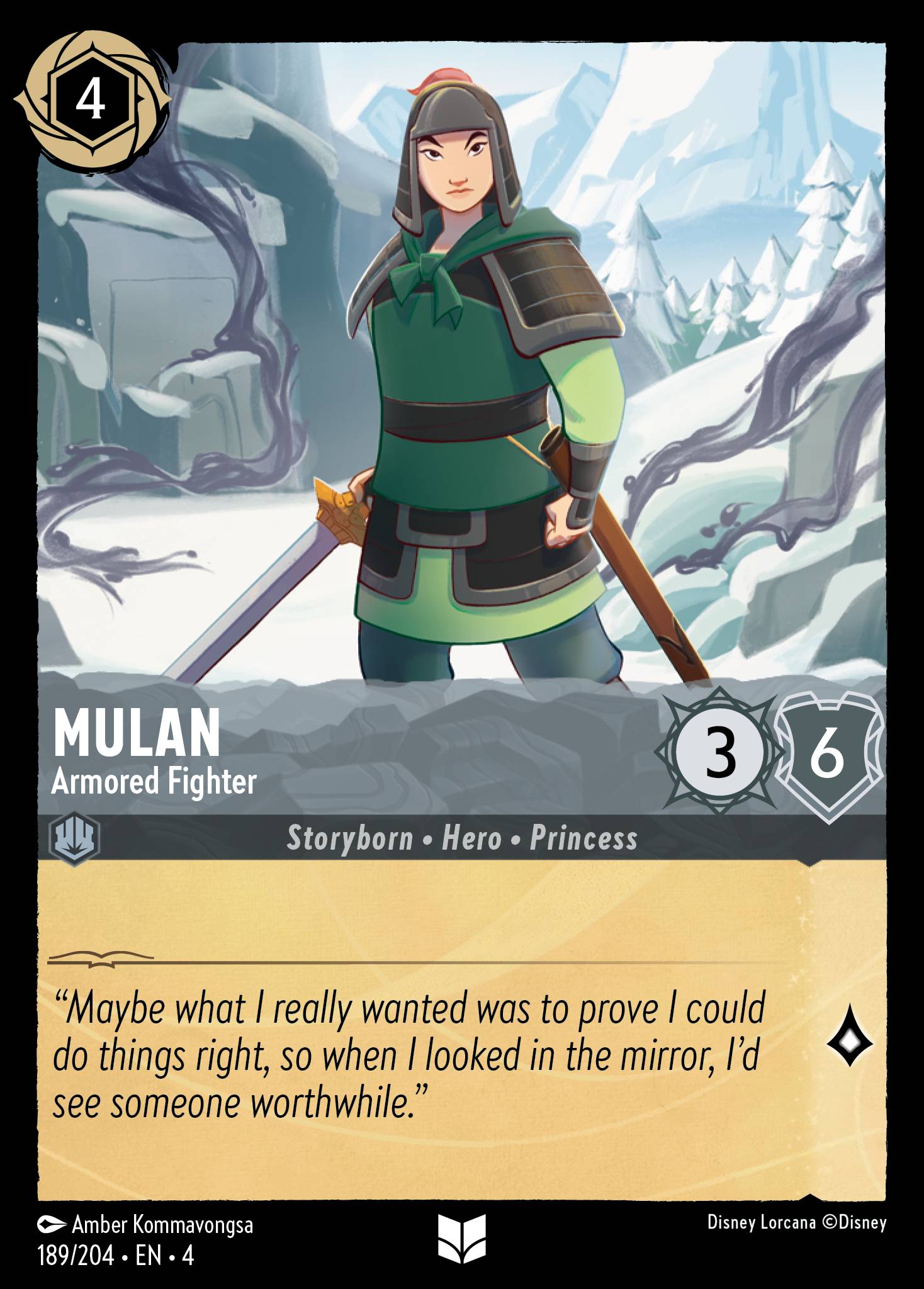 Mulan — Armored Fighter Disney Lorcana card