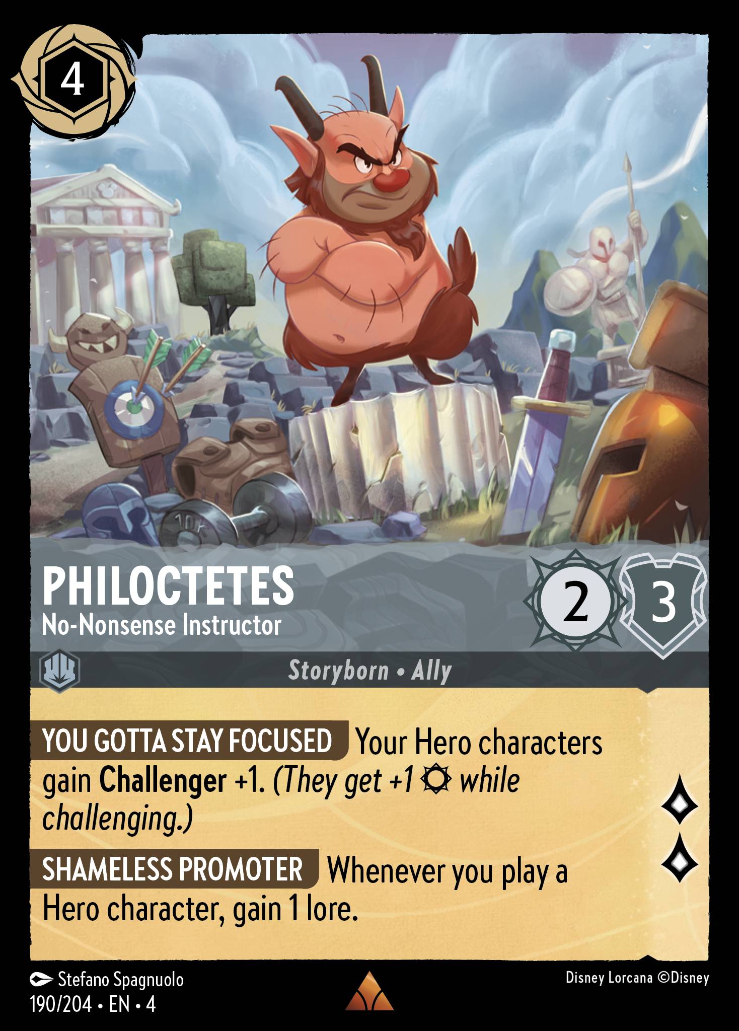 Philoctetes — No-Nonsense Instructor Disney Lorcana card