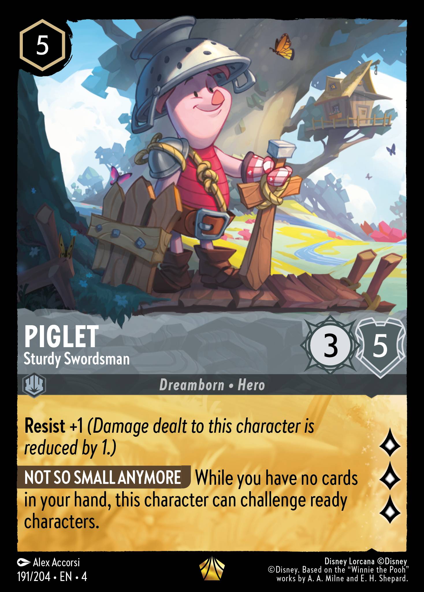 Piglet — Sturdy Swordsman Disney Lorcana card