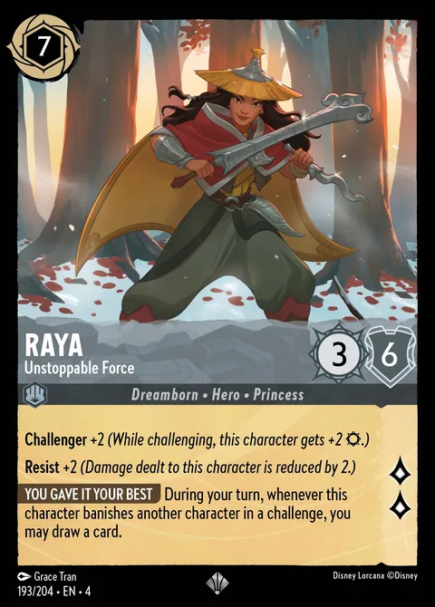 Raya — Unstoppable Force Disney Lorcana card