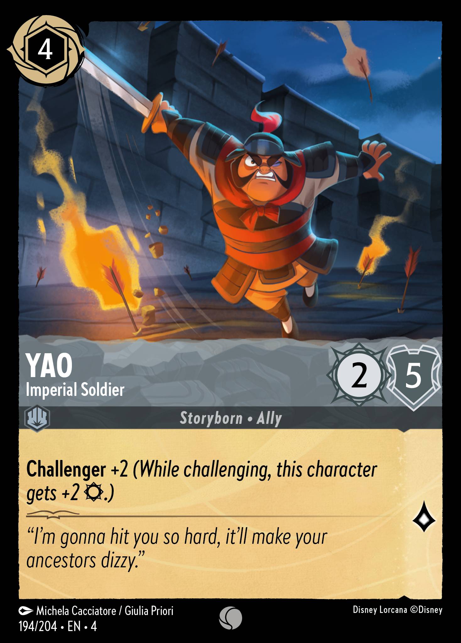 Yao — Imperial Soldier Disney Lorcana card