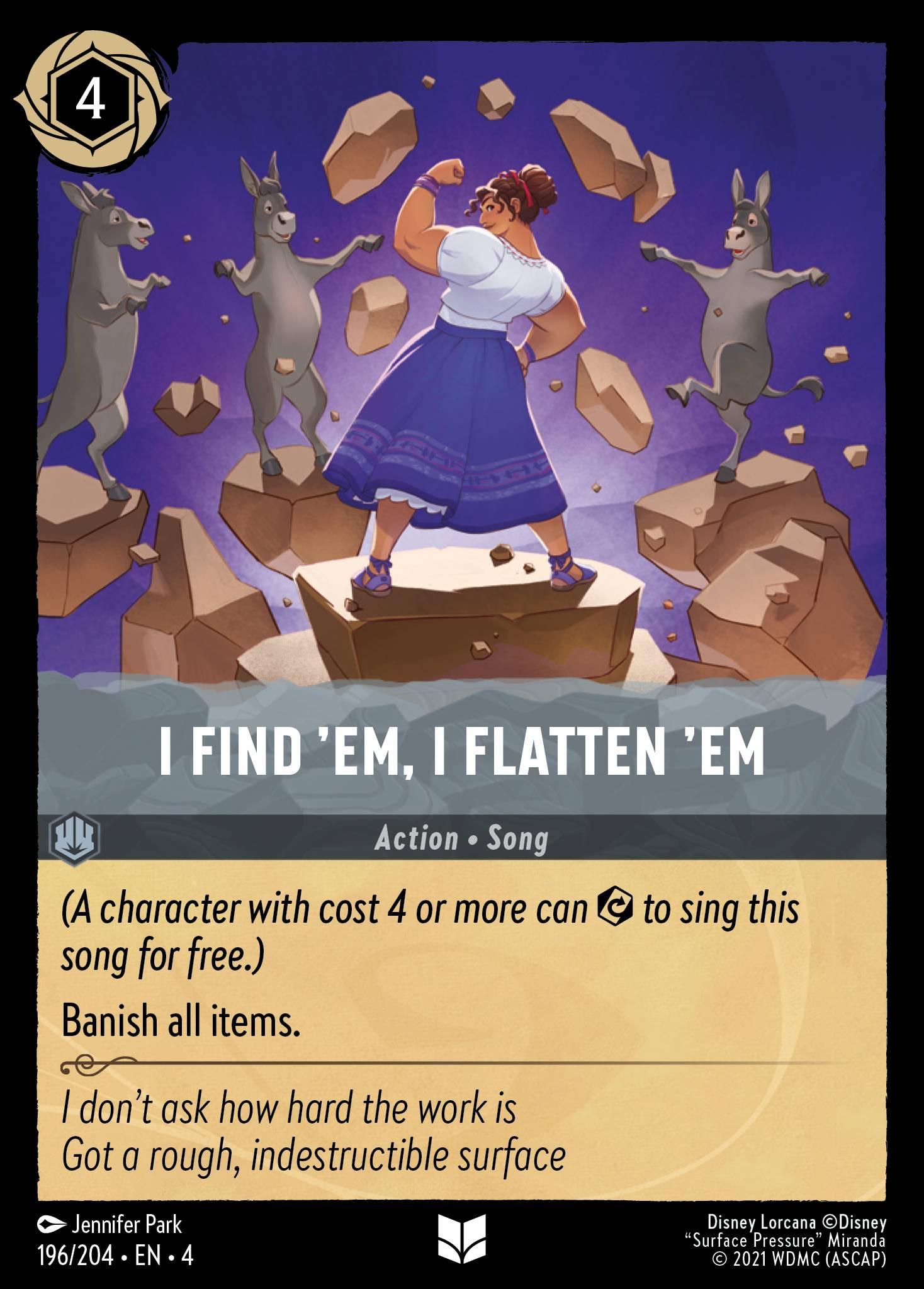 I Find ’Em, I Flatten ’Em Disney Lorcana card