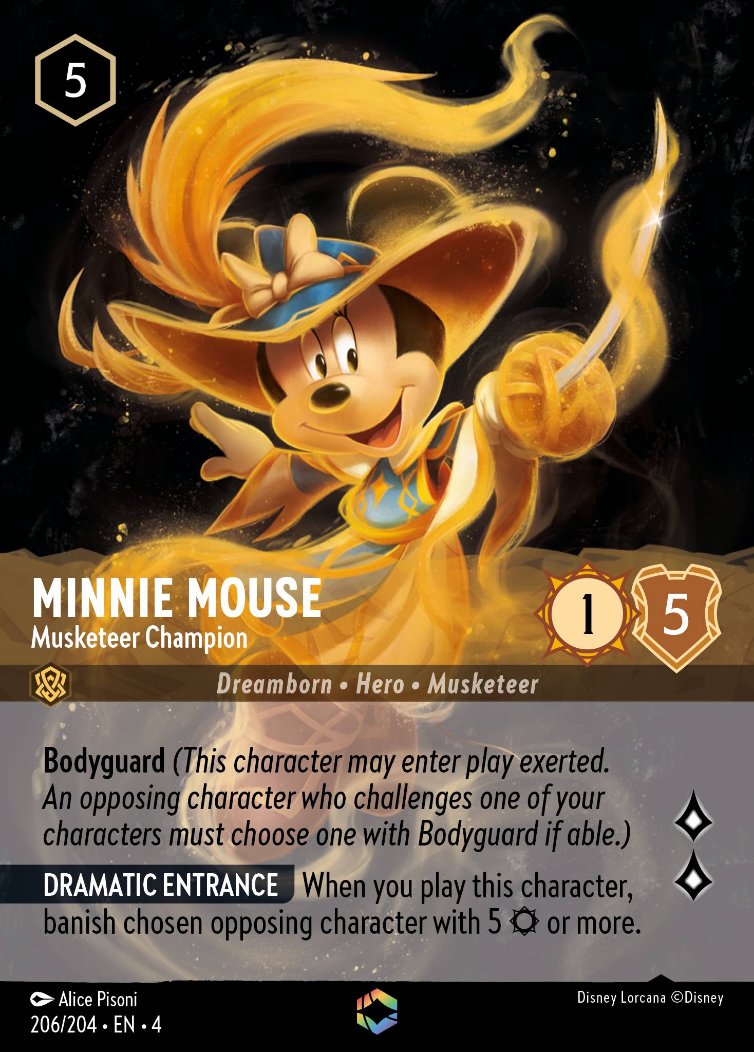 Minnie Mouse — Musketeer Champion Disney Lorcana card