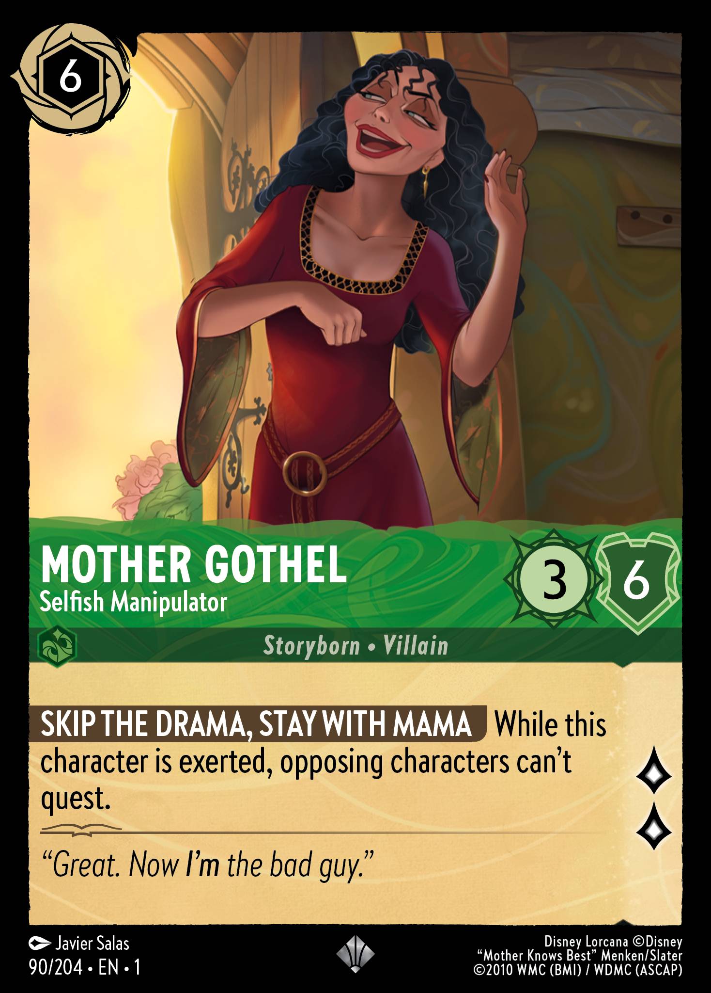 Mother Gothel — Selfish Manipulator Disney Lorcana card