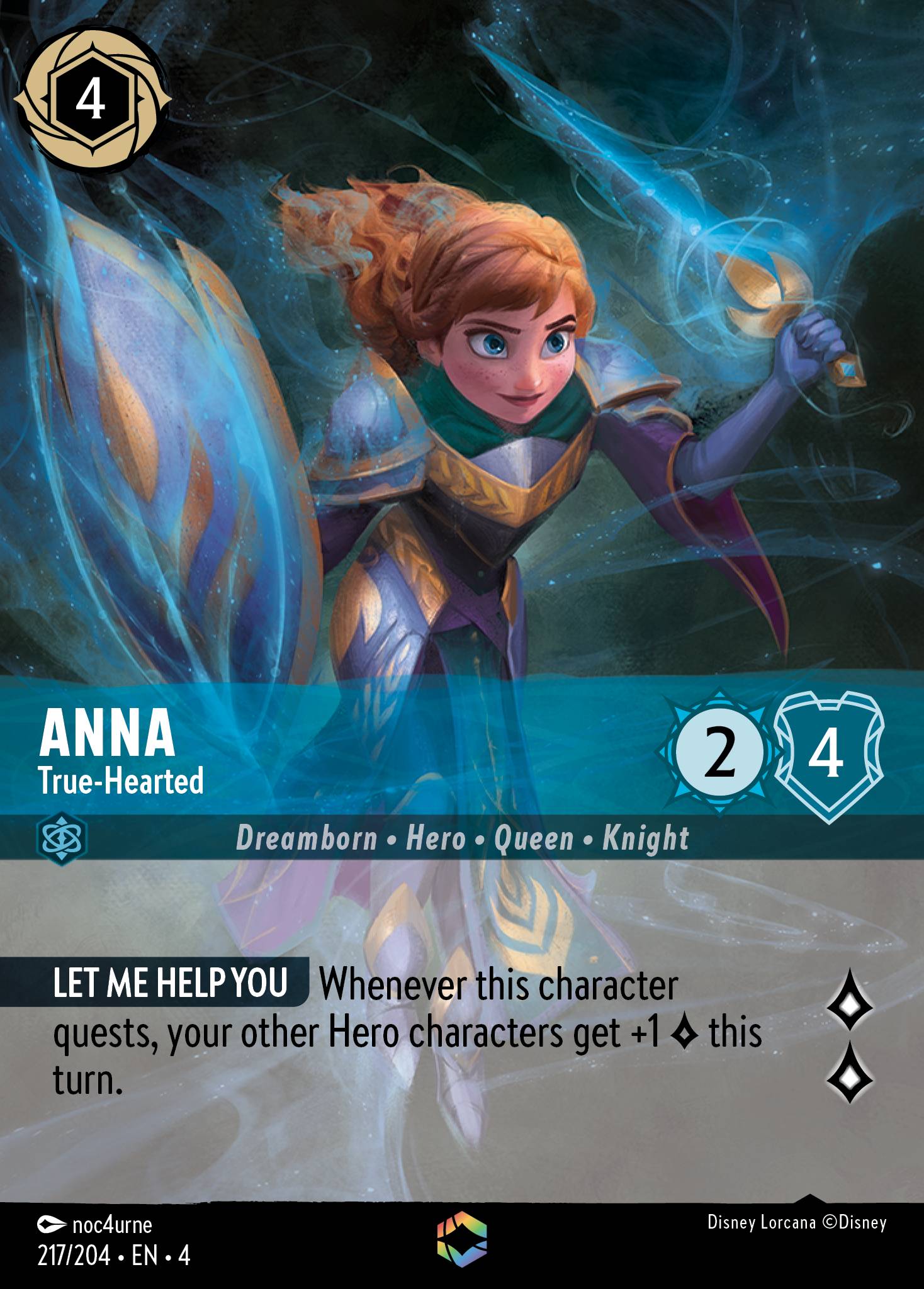 Anna — True-Hearted Disney Lorcana card