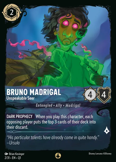 Bruno Madrigal — Unspeakable Seer Disney Lorcana card