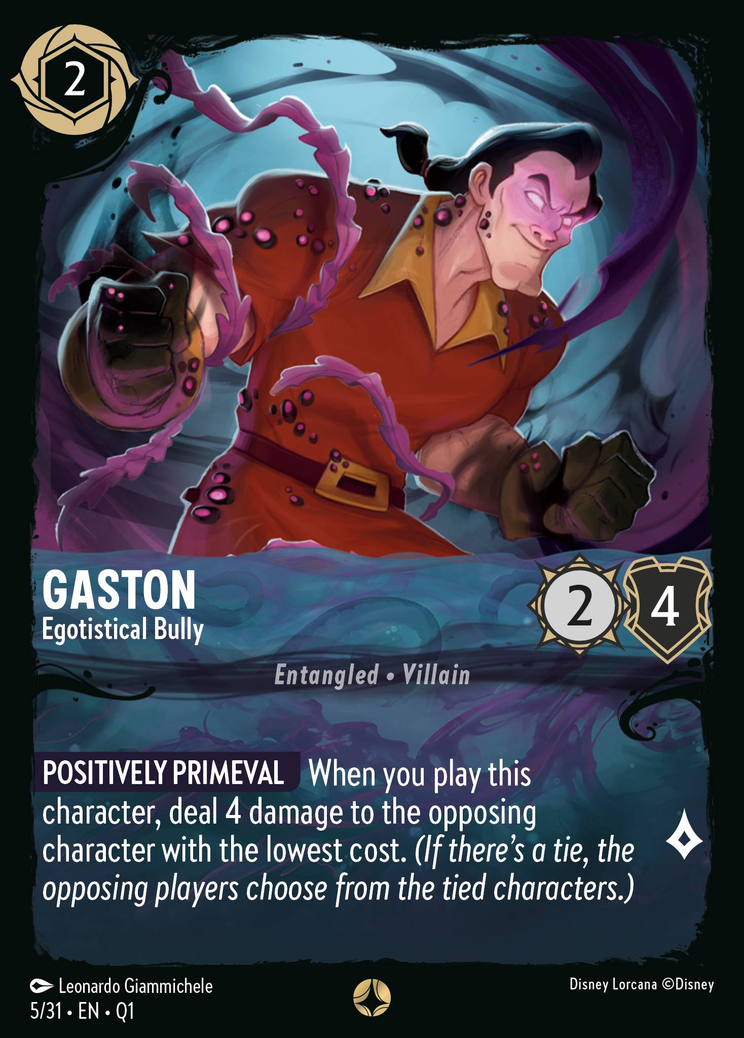 Gaston — Egotistical Bully Disney Lorcana card