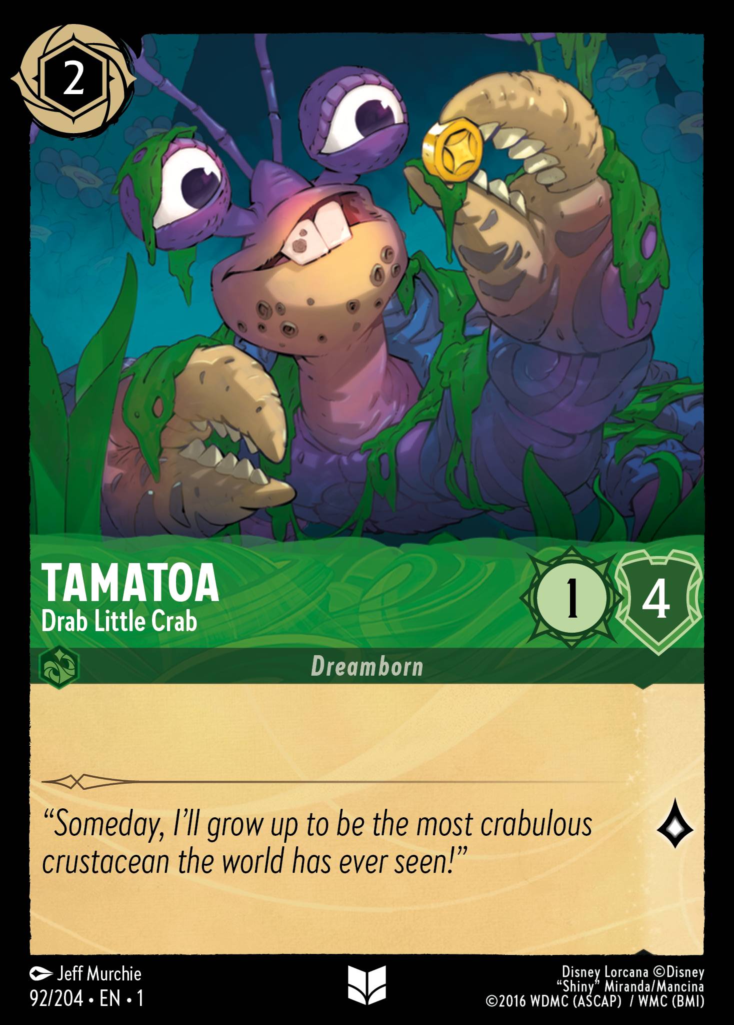 Tamatoa — Drab Little Crab Disney Lorcana card