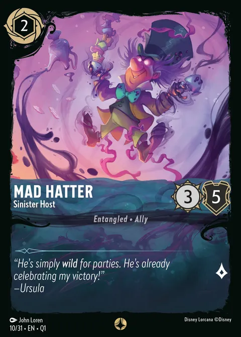 Mad Hatter — Sinister Host Disney Lorcana card