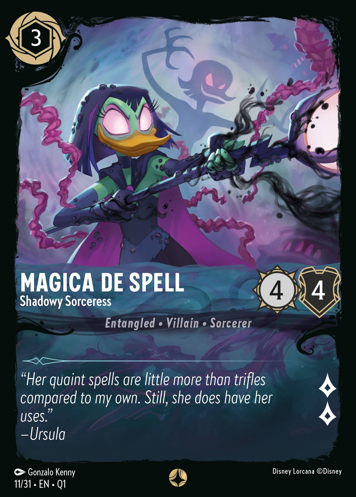 Magica De Spell — Shadowy Sorceress Disney Lorcana card