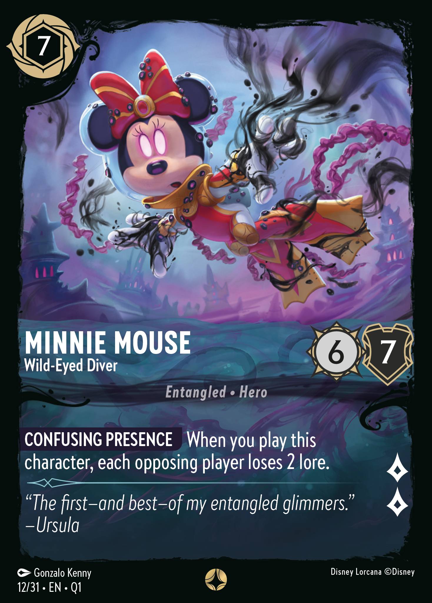 Minnie Mouse — Wild-Eyed Diver Disney Lorcana card