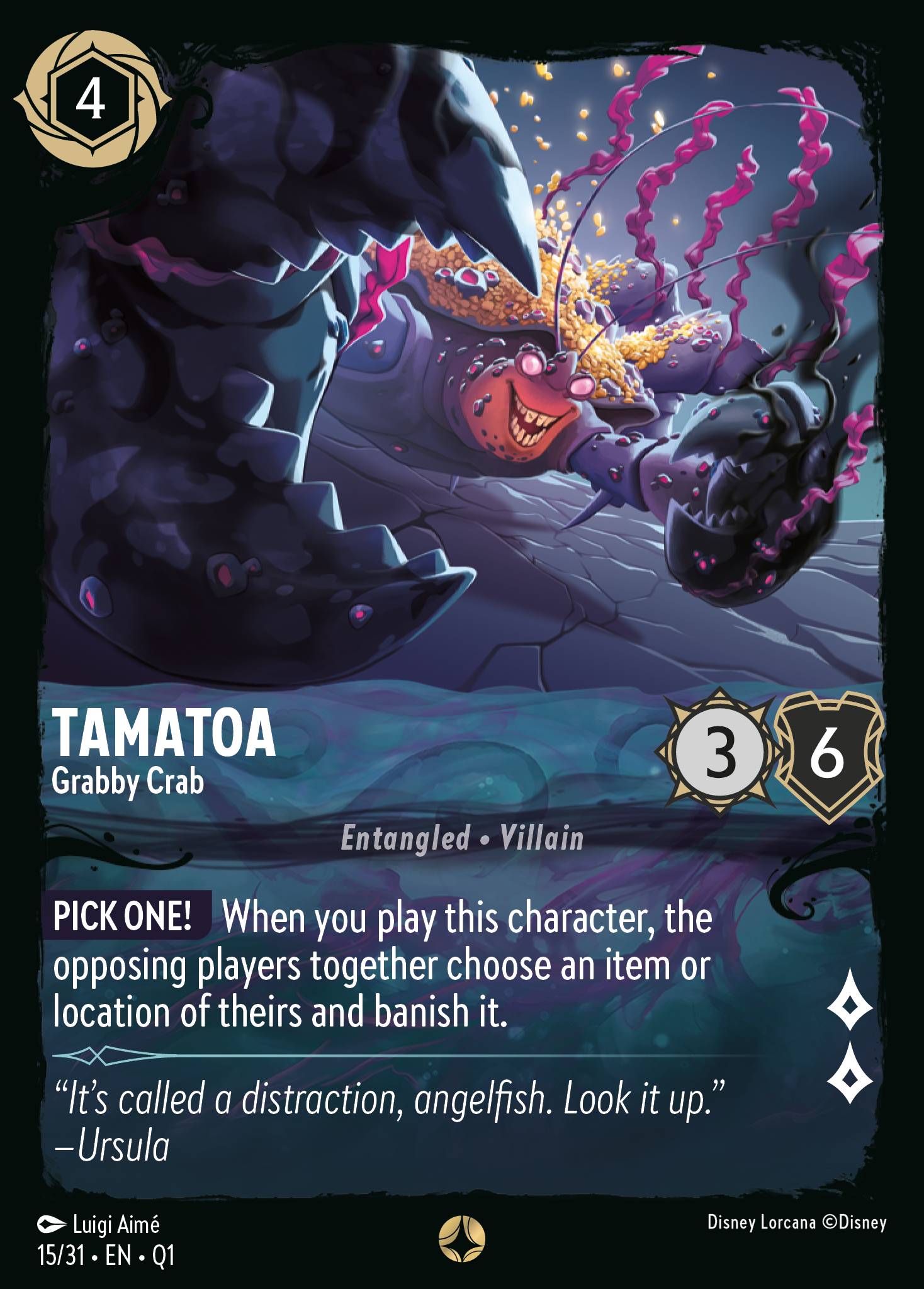 Tamatoa — Grabby Crab Disney Lorcana card