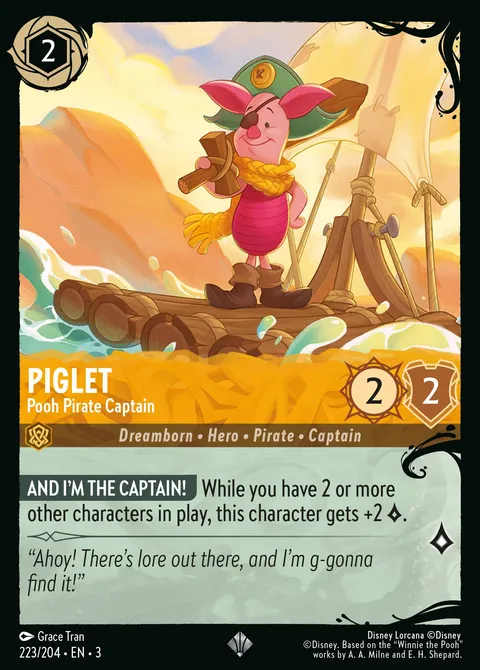 Piglet — Pooh Pirate Captain Disney Lorcana card