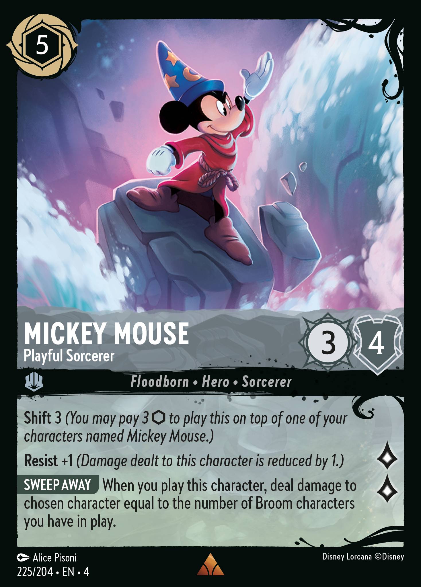 Mickey Mouse — Playful Sorcerer Disney Lorcana card