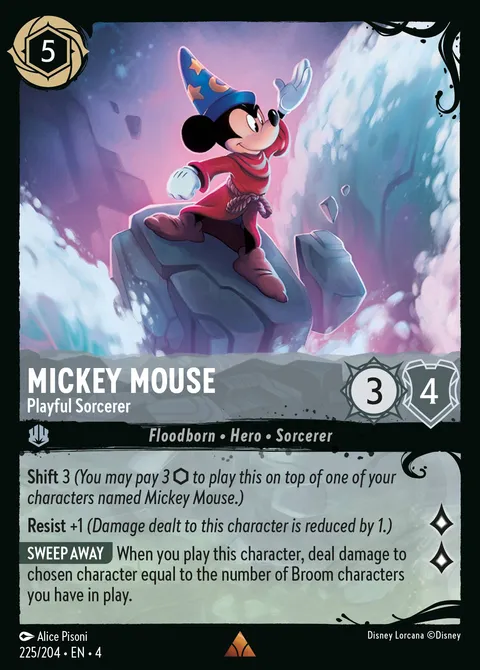 Mickey Mouse — Playful Sorcerer Disney Lorcana card