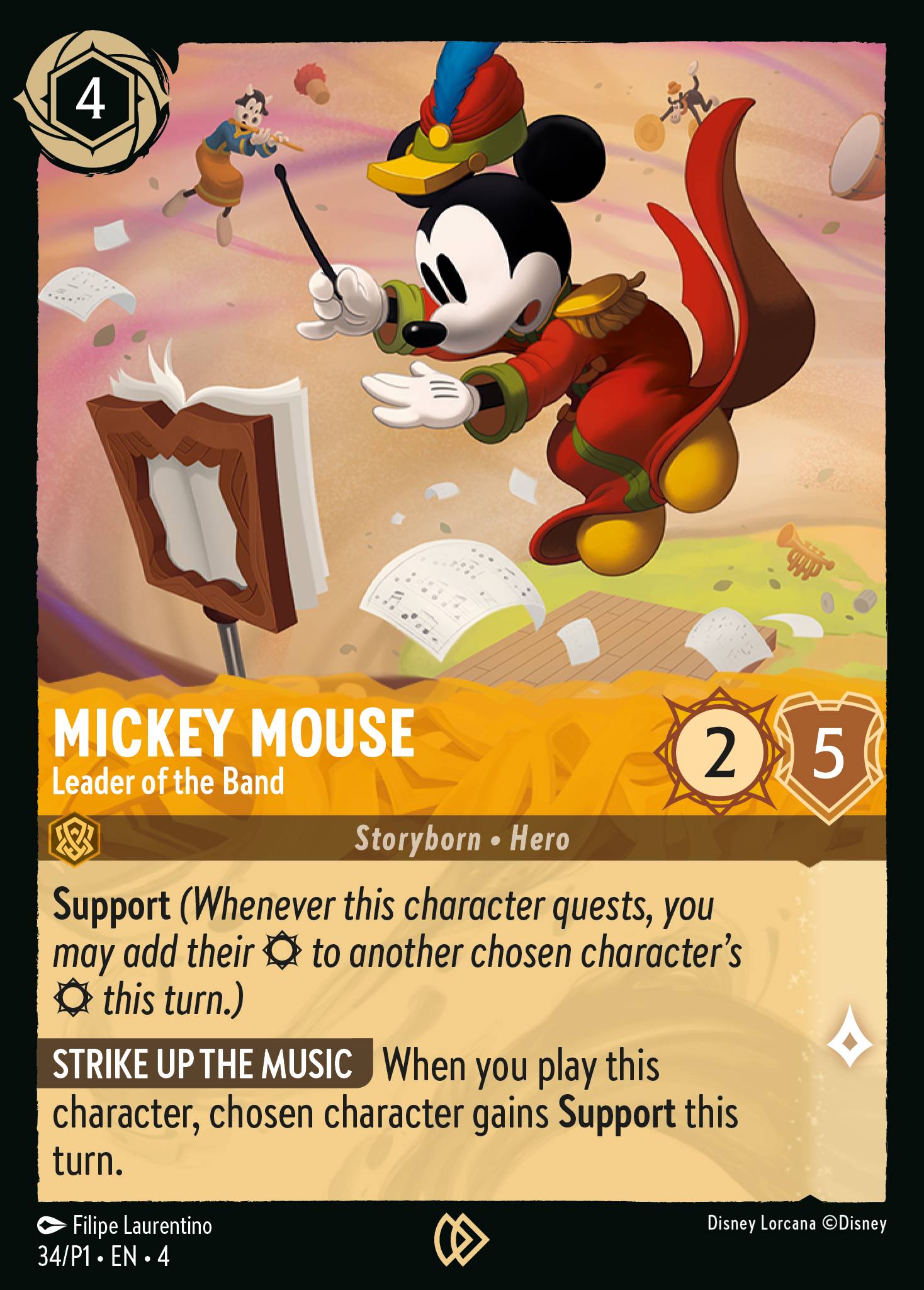 Mickey Mouse — Leader of the Band Disney Lorcana card