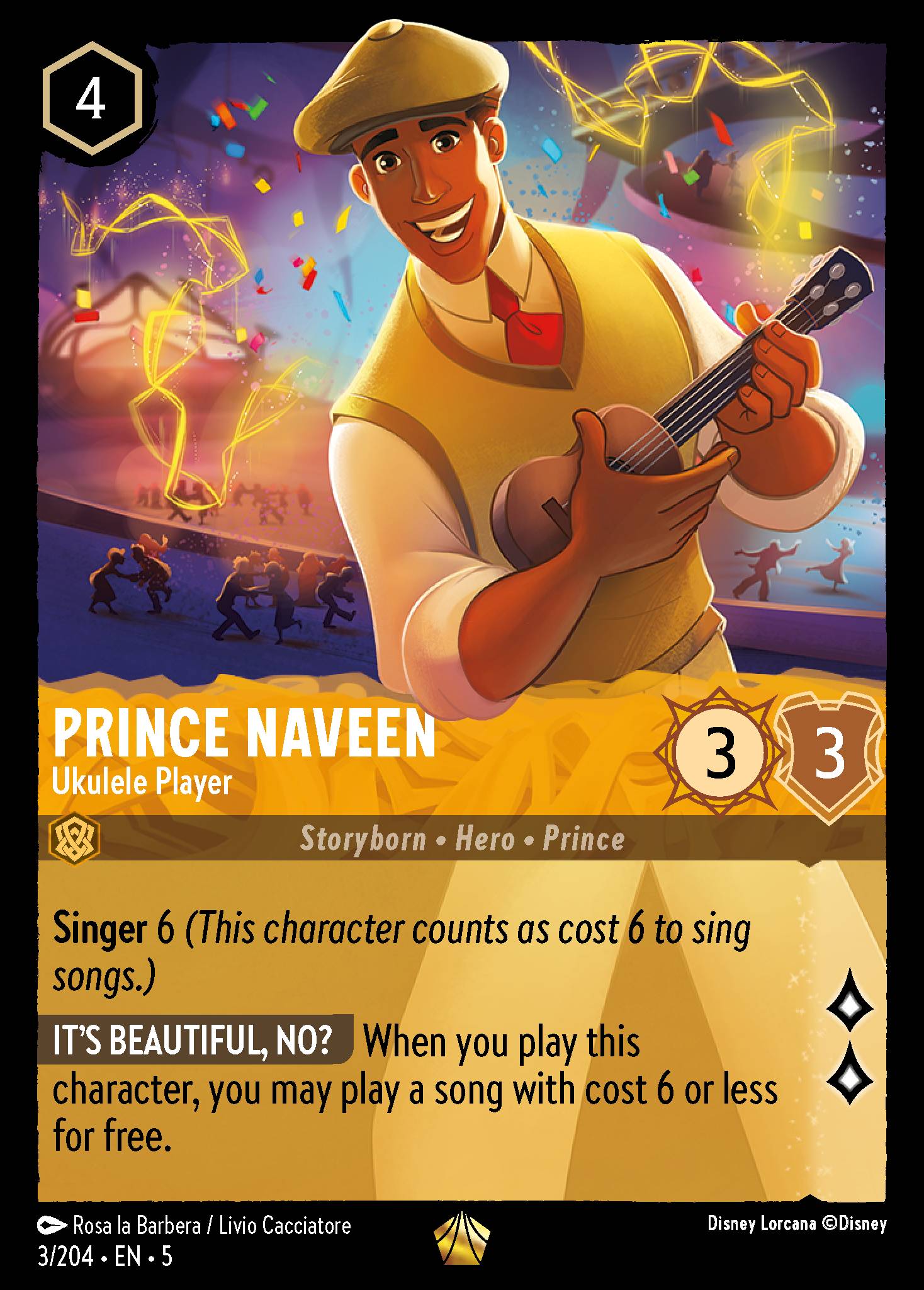 Prince Naveen — Ukulele Player Disney Lorcana card