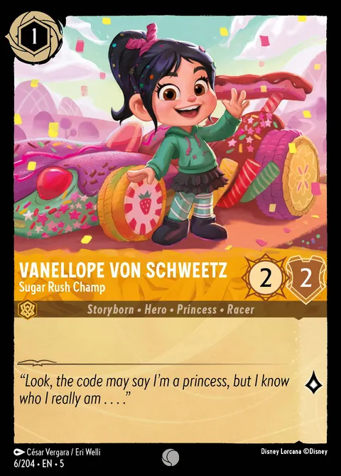 Vanellope von Schweetz — Sugar Rush Champ Disney Lorcana card