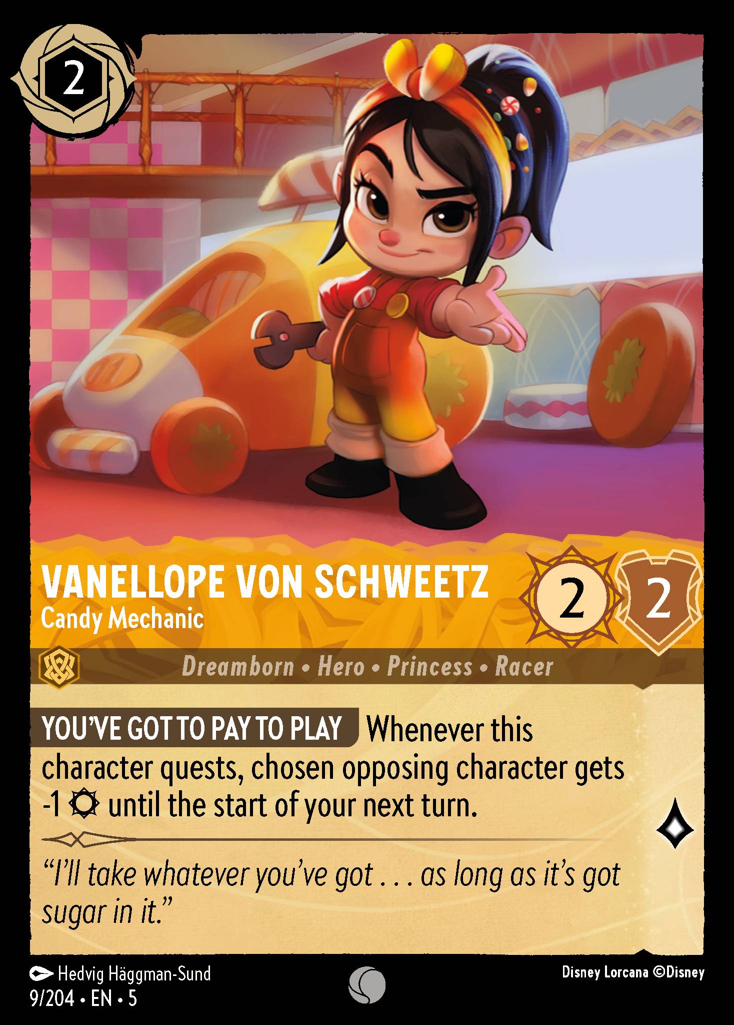 Vanellope von Schweetz — Candy Mechanic Disney Lorcana card