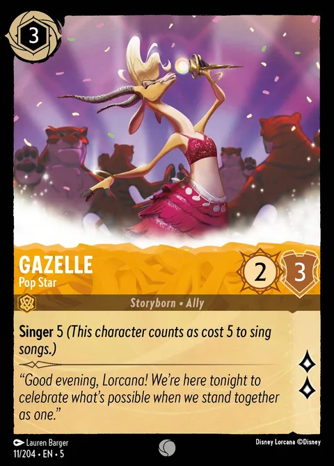 Gazelle — Pop Star Disney Lorcana card