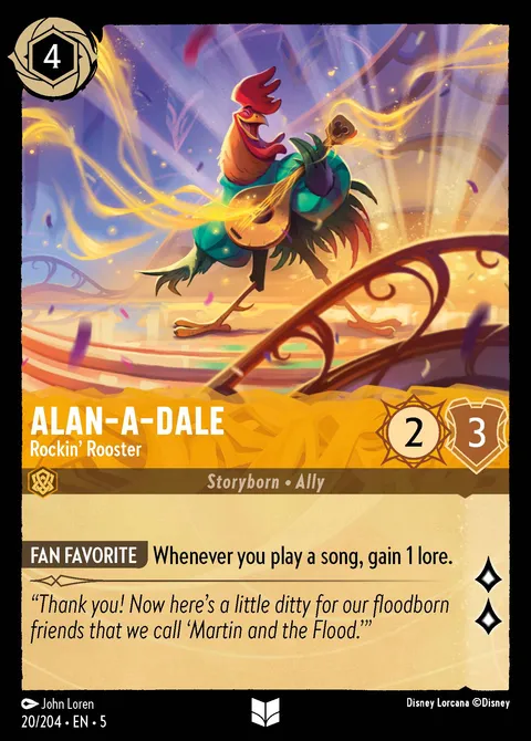 Alan-a-Dale — Rockin' Rooster Disney Lorcana card