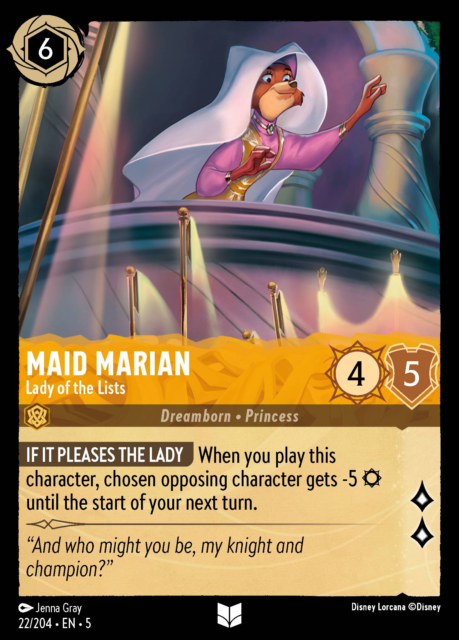 Maid Marian — Lady of the Lists Disney Lorcana card
