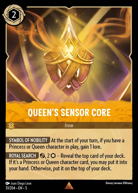 Queen's Sensor Core Disney Lorcana card