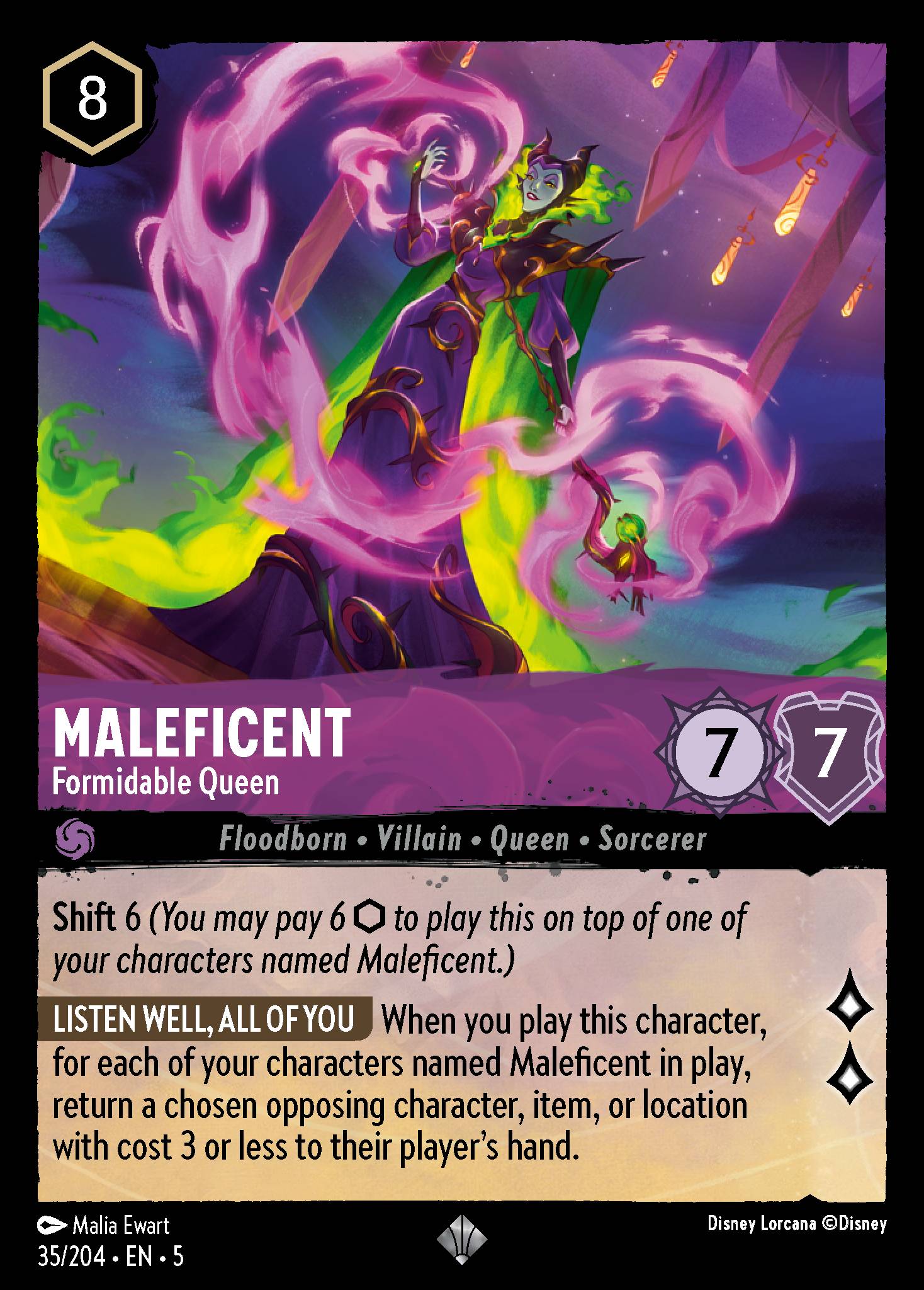 Maleficent — Formidable Queen Disney Lorcana card